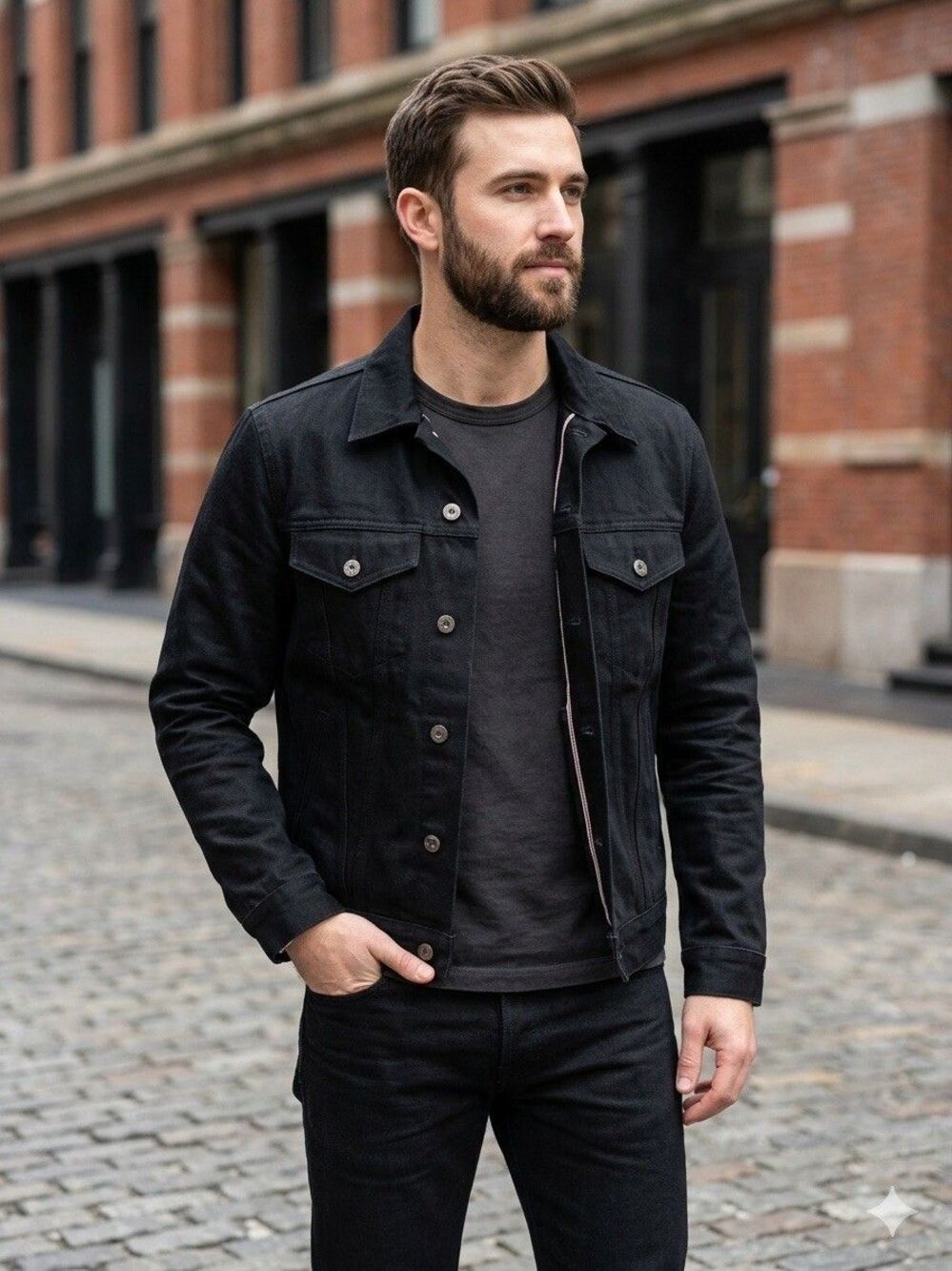 3sixteen Type 3s Black Selvedge Denim Trucker Jacket Size M Raw Denim